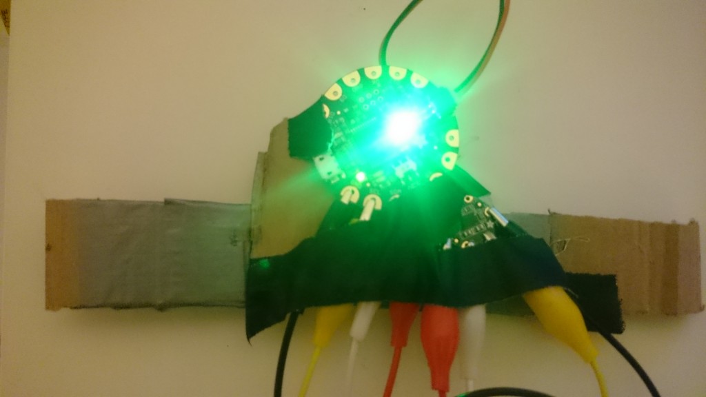 cardboard prototype with chip